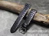 Titta på band högkvalitativa tillbehör äkta krokodil läder rem handledsband 16 18 19 20 21 22m svartbruna mjuka klockband