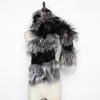 Bufandas 2023 estilo lujo bufanda de piel auténtica invierno mujer moda Casual chales mullidos silenciadores naturales