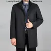 Misturas de lã masculina venda inverno casaco de caxemira longo masculino peacoat trench coat homme jaqueta de lã outono 231117