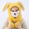 Chapeau long avec oreilles de lapin pour enfants, en peluche, épais et chaud, pour garçons et filles, masque de trappeur, A5312241O