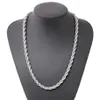 ed Rope Chain Classic Mens Jewelry 18k White Gold Filled Hip Hop Fashion Necklace Jewelry 24 Inches2211