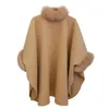 Cape femme hiver fausse fourrure manteau femmes Poncho veste dames manches chauve-souris chaud Cape pardessus longue Cape vêtements d'extérieur décontracté châle femme 231116