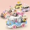 Autres jouets LOZ Mini blocs City Series Street View 294pcs camion alimentaire magasin de glace aux fruits apprentissage assembler des jouets pour enfants 4207 231117