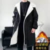 Casaco de lã masculino combina casaco de inverno homens com capuz grosso de alta qualidade trench coat homens moda windbreakers jaquetas casuais hip hop streetwear casaco s-3xl 231117