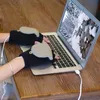 Five Fingers Gloves Drop Ship Warm USB Heating Knitted Half Finger Wrist Women Girls Winter Riding Cycling Mitten N26