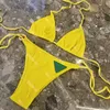 Triangle Badge Sexy Bikini's Dames Tweedelige Set Badmode Lage Taille Badpak voor Dames