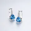 Triângulo Gem Brincos de Estudação S925 Prata Zircão Colorido Brincos de Gemas Europa Mulheres Moda Earrings Earrings