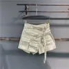 Jeans Summer Irregular Multipocket Tooling Aline Denim Shorts Skirt Women High Wasit Loose Wideleg