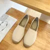 Vit präglad triangel bomullsborr espadrilles skor glid på luxe loafers jute sules vårlägenheter handgjorda lyxdesigners casual sko kvinnors fabrikskor