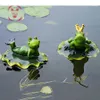 Hars zwevende kikkers standbeeld creatief kikker beeldhouwkunst buiten tuin vijver decoratief huis vissen tank tuin decor bureau ornament t2001226a