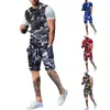 Мужские спортивные костюмы Мужские летние футболки наряды наряды набор спортивных костюмов мужская камуфляж спортивная одежда