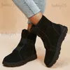 Boots 2023 New Warm Black Snow Boots Women Faux Suede Long Plush Ankle Boots Woman Super Size 43 Winter Thicken Fur Padded Botas Mujer T231117