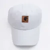 Carharrt 모자 디자이너 최고 품질 모자 트렌디 한 물 세척면 야구 모자 단단한 가죽 라벨 선샤이드 모자 커플 외출 모자 태양 보호