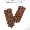 Мужские женские дизайнерские перчатки с пятью пальцами, модельерские брендовые дизайнерские перчатки с буквенным принтом, утепленные мужские перчатки