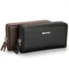 Carteiras Multifunction Black Brown Male Leather Burse Men's Clutch Bags Handy Business Men Dollar Preço Carteras Mujer