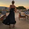 Schwarze kurze Ballkleider ärmellose Bustier Roben de Cocktail Teelänge Abendgesellschaft Kleider für Frauen