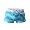 Shorts masculinos trunks sem alças duplas verticais nadar na praia calças de praia