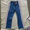 Pantalons pour hommes hommes femmes aiguilles piste mode décontractée haute qualité tout match rayé jambe droite pantalons de survêtement AWGE pantalon