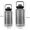 زجاجة ماء 2L/3L/3.8L زجاجة ماء كبيرة سعة ماء شفافة مفتوحة كبيرة للياقة البدنية غلاية ماء للمياه في الهواء الطلق P230324