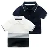 Polos Elegant Summer Children Polo Shirt High Quality Boys Tshirts Cotton Fabric Tops Tees Kids Clothes 230417