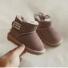 Boots Winter Baby Snow Warm Plush Leather Toddler Shoes Fashion Boys Girls Anti slip Rubber Sole Sneakers Infant 231117