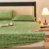 Set di lenzuola Bonenjoy Taff Lenzuolo con angoli in velluto per l'inverno Caldo morbido lenzuolo in pile corallo con fascia elastica Copriletto verde Queen/King Size 231116