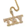 TopBling A-Z Aangepaste Naam Letters Hanger Ketting Iced Out Bling 18K Echt Vergulde Hip Hop Jewelry231K