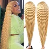 Blonde 613 Deep Wave 13x4 Transparent Lace Frontal Human Hair Wigs Pre plucked With Natural Hairline