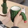 Muggar 400 ml kreativitet Kaktusmugg med sked söt mjölk kaffekopp personlighet hem dekoration gåva till vän och familj