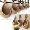 Storage Baskets Natural Wicker Woven Vegetable and Fruit Basket Wall Hanging Fruit Basket Kitchen Table Wall Hanging Storage Basket Dry Shelf 230417