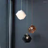 Lampes suspendues Américain Simple Géométrique Créatif Diamant Verre Lumières Moderne Lustre Suspension Luminaire Salle À Manger Chambre Chevet