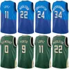 Gedrukte herenbasketbal voor kinderen City Jae Crowder Jersey 99 Malik Beasley 5 Brook Lopez 11 Damian Lillard 0 Giannis Antetokounmpo 34 Khris Middleton 22 Statement Color