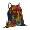 Rucksack Terrasse Gärten 3D-Druck Design Studententasche Garten Landschaft Leopard Bon Accord Bunt Lebhaft