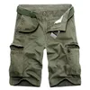 Mäns shorts släpp armé gröna last shorts män avslappnad militär mode bomullshorts homme lösa taktiska korta byxor ingen bälte 40 230417