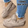 Boots New Women Winter Ankle Boots Suede Leather Snow Boots Plush Natural Fur Warm Slip-on Ladies Shoes Flats Plus Size 36-43 T231117