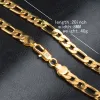 3:1 Men Figaro chain Necklaces 8mm 20 Inch 18K Gold Plated Fashion Hip Hop High Quality Jewelry Gifts