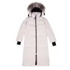 デザイナーの女性カナダグースミッドレングスバージョンパフレディースジャケットダウンパーカス冬の濃い暖かいコートウィンドプルーフストリートウェア315