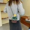 Crossbody bag Mini Christmas Tree Shaped Knitted Bag Cupcake Christmas Tree Cake Bag Autumn New Crochet Knitting Woolen Bag Fashion Casual Cute Small Bucket Bag