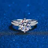 Trouwringen SEMNI 30CT diamanten ronde ring voor vrouwen 925 sterling zilver verlovingsbelofte band fijn juweel voor altijd minnaar cadeau 231117