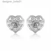 Stud HORRIPAL DVVS1 Boucles d'oreilles rondes en moissanite en forme de cœur S925 Argent plaqué platine 18 carats Cadeau pour femmes Certifié GRAL231117