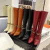 Leather Gold Heel Thigh High Boots Pointed Toe Stretch Suede