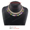 Collier ras du cou en cristal multicolore de luxe pour femmes, collier en strass, bijoux de fête de mariage