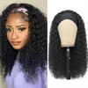 Neue Mode Kopftuch Stirnband Perücke Schwarz Kleine Locken Mittlere Locken Haar Chemische Faser Haar Abdeckung