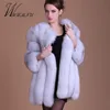 Женское пальто из искусственного меха, модное роскошное пальто из искусственного лисьего меха, женское пальто больших размеров S-4XL, зимнее пальто, толстая теплая куртка из искусственного меха, пальто chaqueta mujer 231117