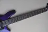 Guitare basse électrique 5 cordes violet métallisé avec micros HH Black Hardware Offre Logo/Couleur Personnaliser