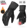 Guantes de cinco dedos KEMiMOTO CE Guantes de motocicleta Invierno Guantes negros Moto Invierno Pantalla táctil cálida Guantes impermeables a prueba de viento Protector 231117