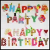 Party Decoration Paper Letters Happy Birthday Banners Supplies Accessories Deco Decorations Kids Adults Hanging DIY