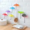 Hooks 3 stks/set creatieve paraplu vorm haak kleurrijke sleutelhanger houder slaapkamer muur decoratieve accessoires keuken organisator rek