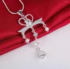 Chains Cross Raindropbeautifulsilver Plated Necklace Silver Pendant Jewelry /DRLICWTL MQDONJMC