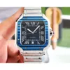 Designer Santos Men tittar på Auto Watchmen med Box DiW3 High AAA Quality Mechanical Uhr Blue Dial Quick Switch Menwatch Montre Carter Luxe